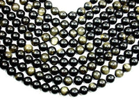 Golden Obsidian, Round, 12mm beads-RainbowBeads