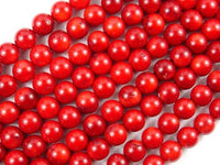 Red Bamboo Coral Beads, 7.8mm Round Beads-RainbowBeads