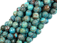 Blue Calsilica Jasper Beads, 8mm Faceted Round Beads-RainbowBeads
