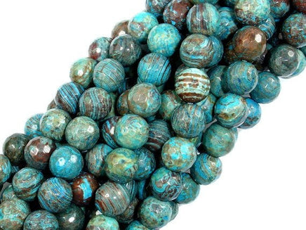 Blue Calsilica Jasper Beads, 8mm Faceted Round Beads-RainbowBeads