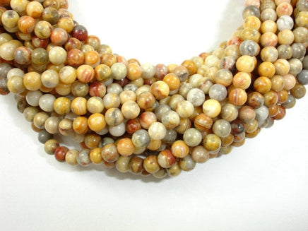 Crazy Lace Agate Beads, Round, 4mm-RainbowBeads