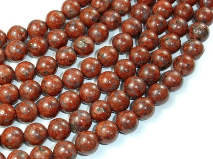 Red Sesame Jasper Beads, 10mm Round Beads-RainbowBeads