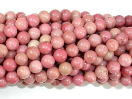 Rhodonite Beads, Round, 6mm (6.7mm)-RainbowBeads