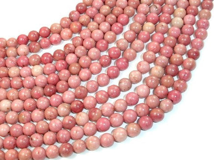 Rhodonite Beads, Round, 6mm (6.7mm)-RainbowBeads