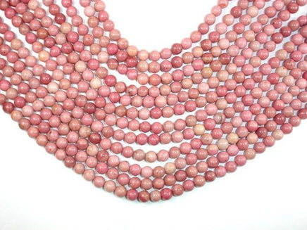 Rhodonite Beads, Round, 6mm (6.7mm)-RainbowBeads