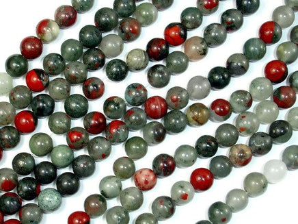 African Bloodstone, 6mm (6.5 mm) Round-RainbowBeads