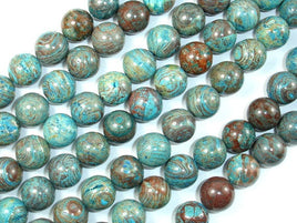 Blue Calsilica Jasper, 12mm Round Beads-RainbowBeads