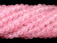 Rose Quartz, 6mm Faceted Round Beads-RainbowBeads