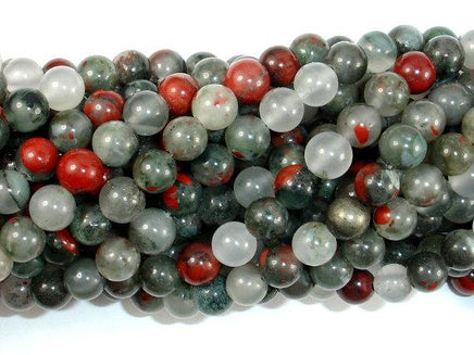 African Bloodstone, 6mm (6.5 mm) Round-RainbowBeads