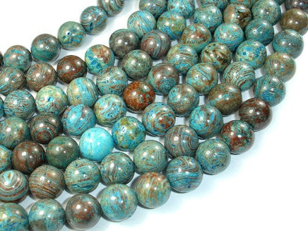 Blue Calsilica Jasper, 12mm Round Beads-RainbowBeads