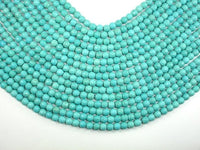 Turquoise Howlite, 6mm (5.9 mm) Faceted Round Beads, 14.5 Inch-RainbowBeads