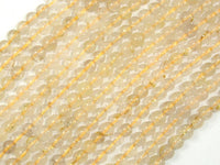 Gold Rutilated Quartz, 5mm Round Beads-RainbowBeads