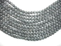 Matte Black Labradorite Beads, Larvikite, 8mm Round Beads-RainbowBeads