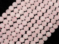 Matte Rose Quartz Beads, 6mm, Round beads-RainbowBeads