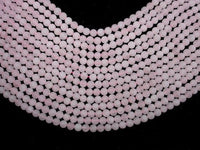 Matte Rose Quartz Beads, 6mm, Round beads-RainbowBeads