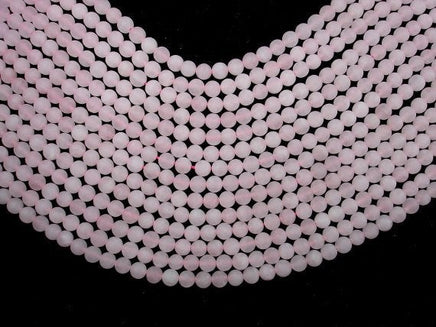 Matte Rose Quartz Beads, 6mm, Round beads-RainbowBeads