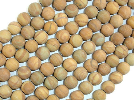 Matte Wood Jasper Beads, Round, 8mm-RainbowBeads
