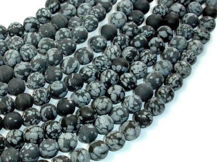 Matte Snowflake Obsidian, 8mm, Round Beads-RainbowBeads