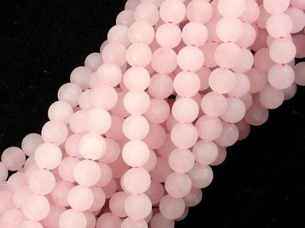 Matte Rose Quartz Beads, 6mm, Round beads-RainbowBeads