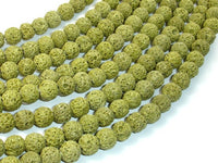 Peridot color Lava Beads, 8mm-RainbowBeads