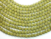Peridot color Lava Beads, 8mm-RainbowBeads