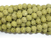 Peridot color Lava Beads, 8mm-RainbowBeads