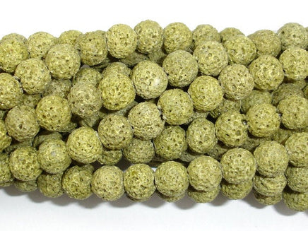 Peridot color Lava Beads, 8mm-RainbowBeads