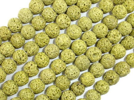 Peridot color Lava Beads, 8mm-RainbowBeads