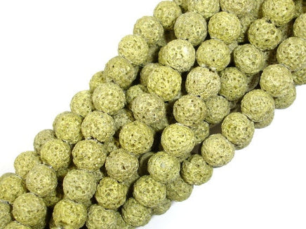Peridot color Lava Beads, 8mm-RainbowBeads