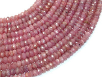 Genuine Ruby, Approx 3.5x6mm Faceted Rondelle Beads-RainbowBeads