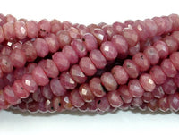Genuine Ruby, Approx 3.5x6mm Faceted Rondelle Beads-RainbowBeads