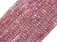 Genuine Ruby, Approx 3.5x6mm Faceted Rondelle Beads-RainbowBeads