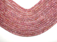 Genuine Ruby, Approx 3.5x6mm Faceted Rondelle Beads-RainbowBeads