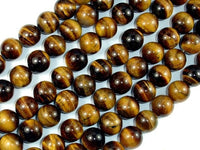 Tiger Eye, 12mm Round Beads-RainbowBeads