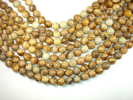 Picture Jasper, 12mm, Round Beads-RainbowBeads