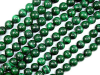 Natural Malachite, 7.5mm Round beads-RainbowBeads