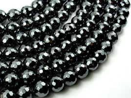Hematite, 10mm Faceted Round Beads-RainbowBeads