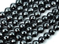 Hematite, 10mm Faceted Round Beads-RainbowBeads