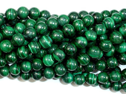 Natural Malachite, 7.5mm Round beads-RainbowBeads