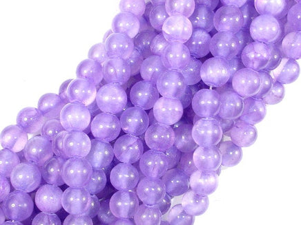 Dyed Jade- Lavender, 8mm Round Beads-RainbowBeads