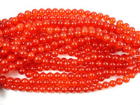 Dyed Jade, Orange Red, 8mm Round Beads-RainbowBeads