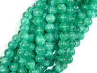 Dyed Jade- Green, 8mm Round Beads-RainbowBeads