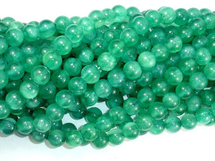 Dyed Jade- Green, 8mm Round Beads-RainbowBeads