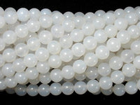 White Agate, 6mm (6.3 mm) Round Beads-RainbowBeads