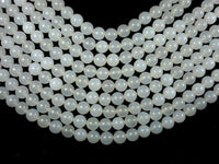 White Agate, 10mm (10.3 mm) Round Beads-RainbowBeads