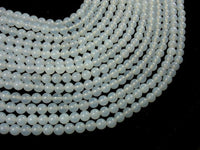White Agate, 6mm (6.3 mm) Round Beads-RainbowBeads