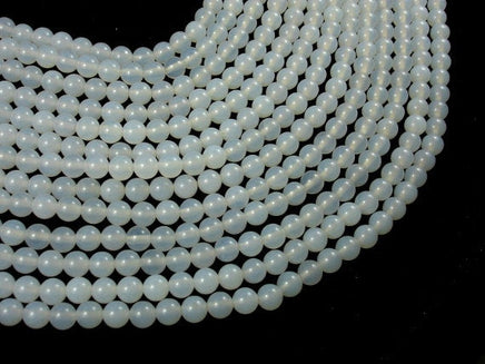White Agate, 6mm (6.3 mm) Round Beads-RainbowBeads