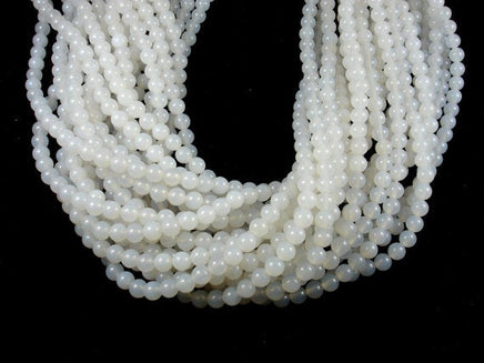White Agate, 6mm (6.3 mm) Round Beads-RainbowBeads