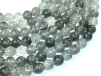Gray Quartz, 10mm, Round Beads-RainbowBeads