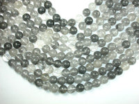 Gray Quartz, 10mm, Round Beads-RainbowBeads